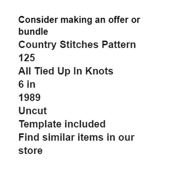 Country Stitches 125 Pattern All Tied Up In Knots 6" Doll Folkart Vintage Decor - Picture 3 of 7